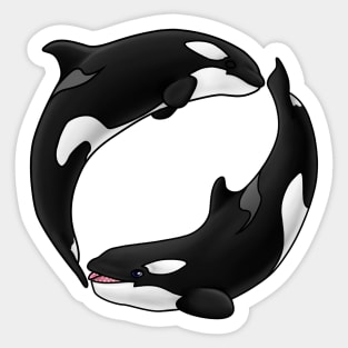 Double Orca Circle Sticker